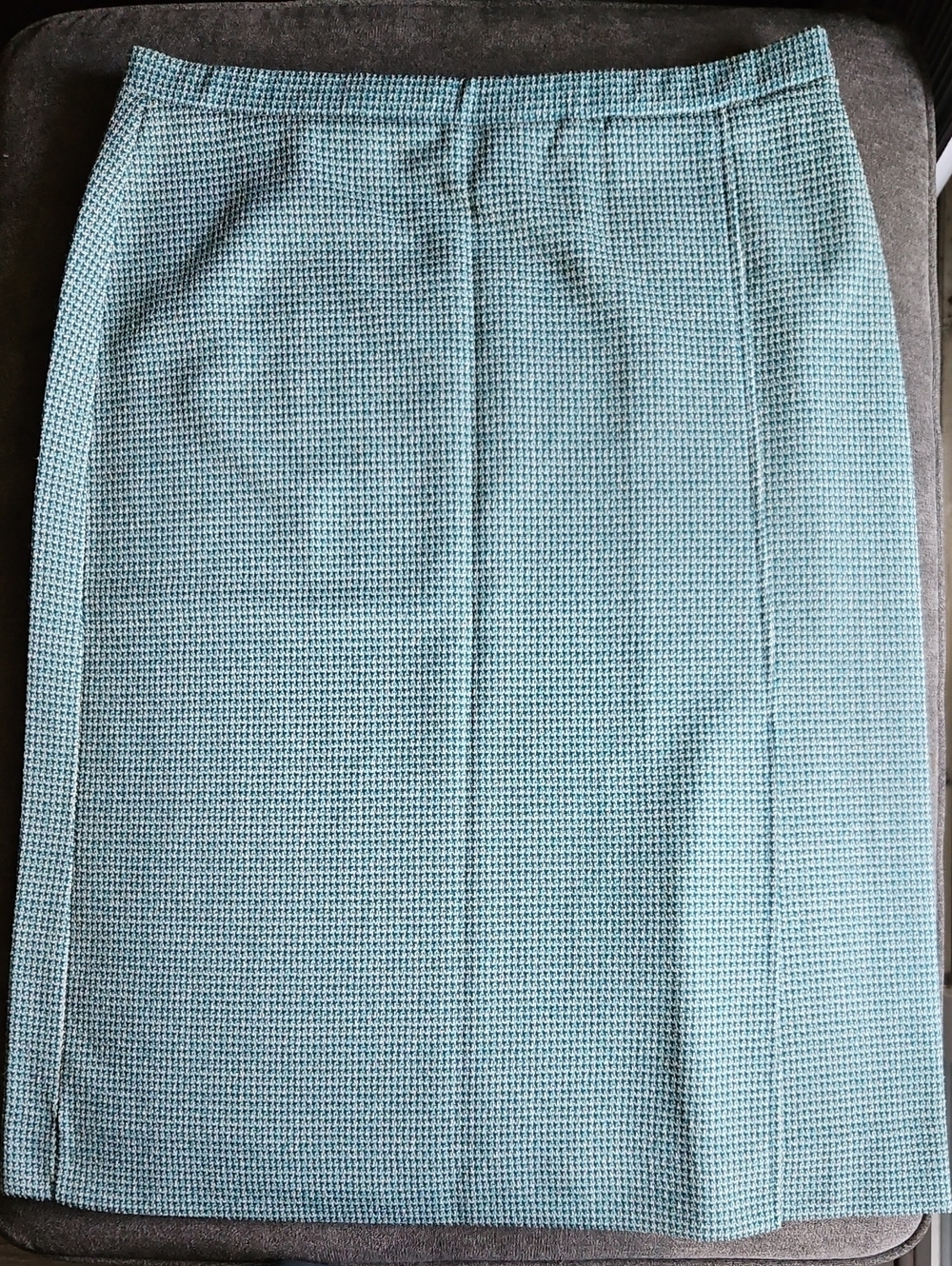 VTG 60s 70s Devon Teal Textured Knit Midi Skirt Size 16 ILGWU Union Made
